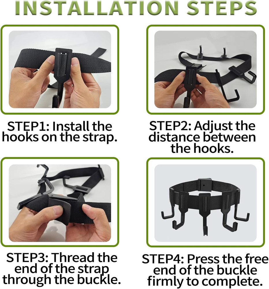 Treestand Strap Gear Hangers with Large Hooks, Lightweight Multi-Hook Accesso...