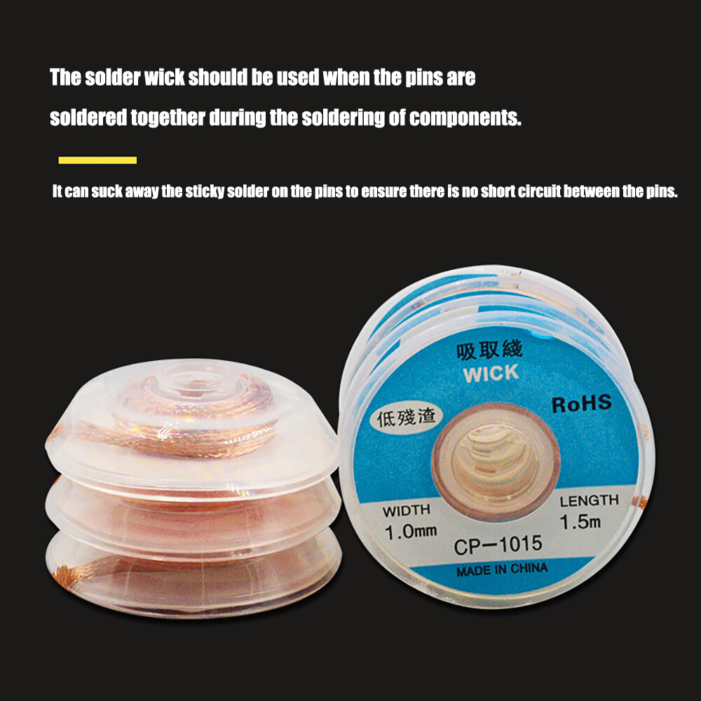 Solder Removal Braid Desoldering Wire Mesh Braid Tape Copper Braid for Soldering