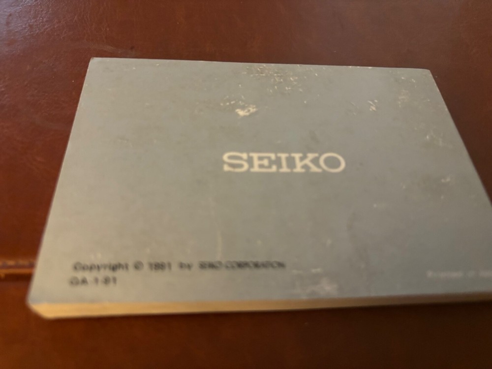 SEIKO QUARTZ WARRANTY BOOKLET