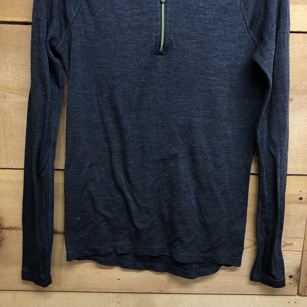 Smartwool Merino Wool 1/4 Zip Pullover Long Sleeve Mens Size Small Gray Stretch