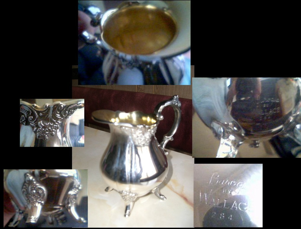 BAROQUE WALLACE SILVERPLATE PITCHER PATTERN 284 W/GOLD WASH