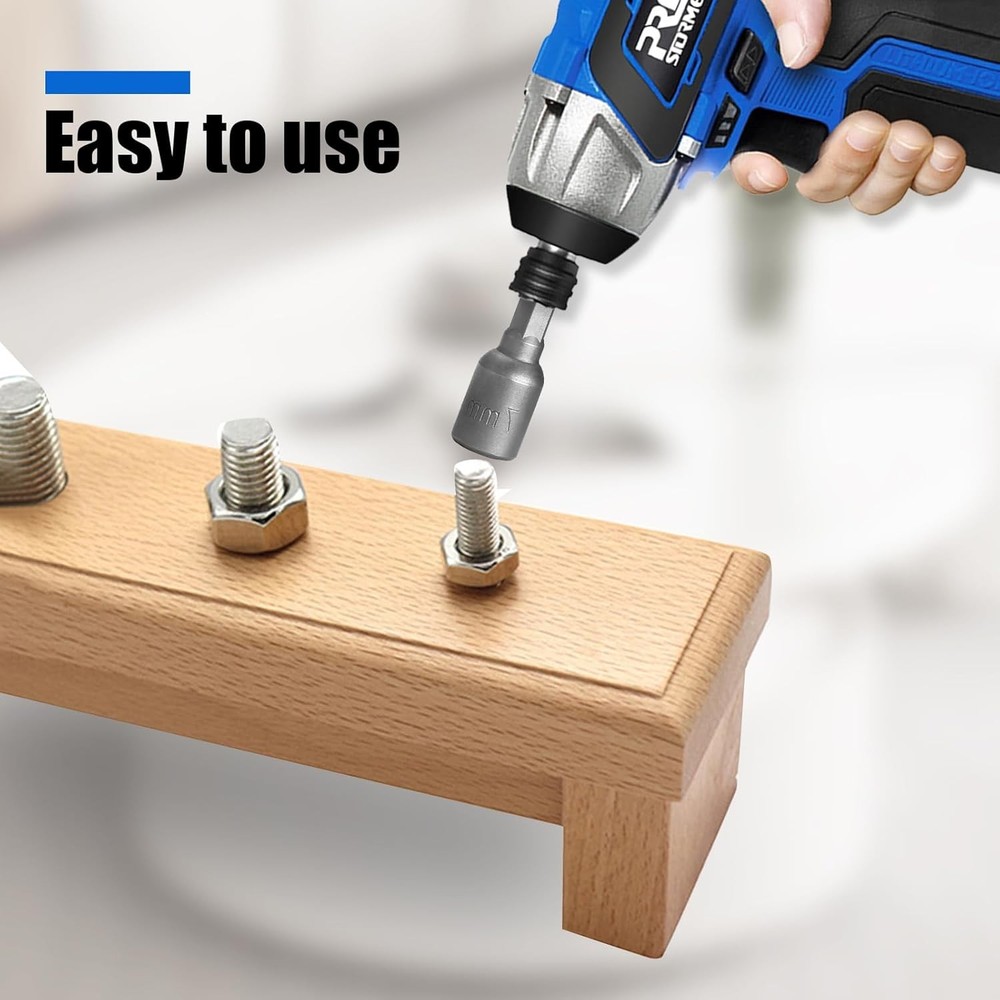 2 Pcs Hex Nut Driver Bits 10mm, 1/4" Hex Shank Quick-Change Power Nut Driver for