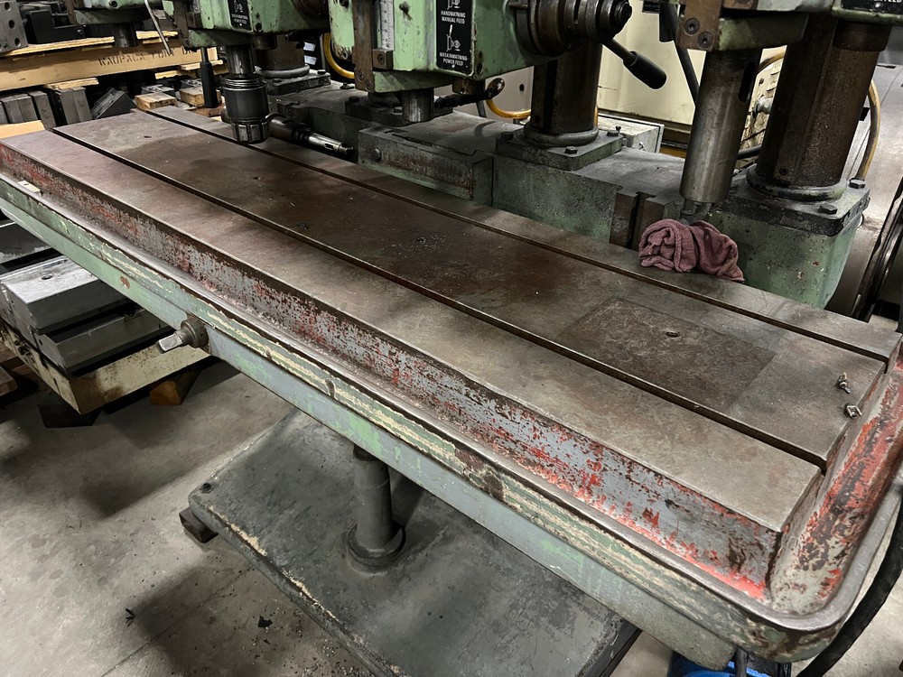 SOLBERGA 4 HEAD DRILL PRESS, MODELS SE725, 16" X 64" TABLE