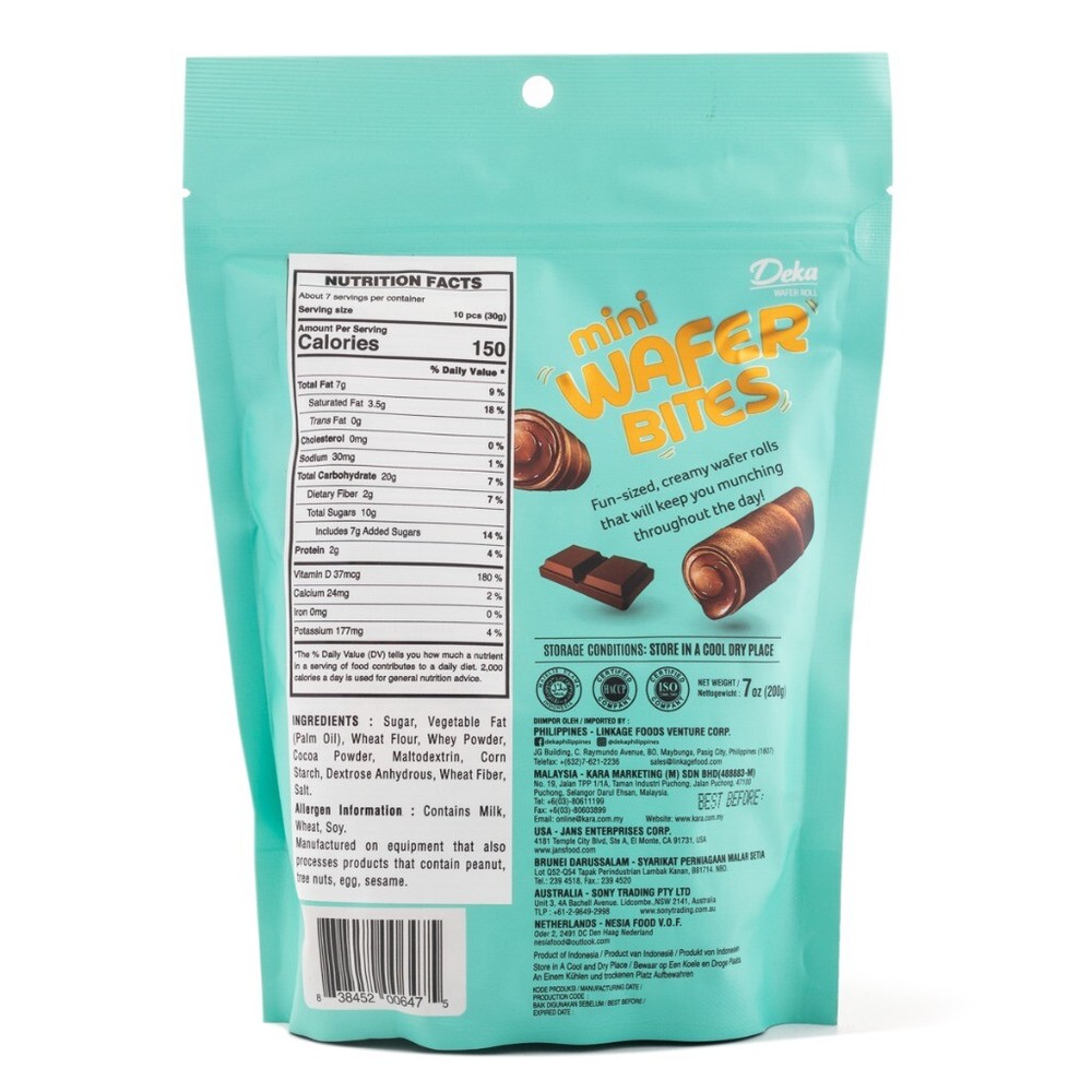 4 PACK DEKA MINI WAFER BITES CHOCO CHOCO