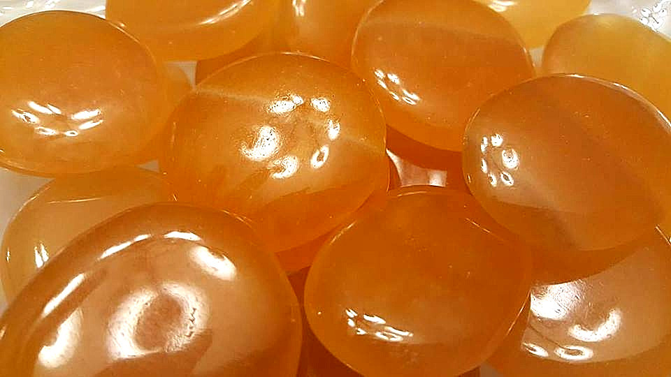 Large Orange Calcite Round Disc