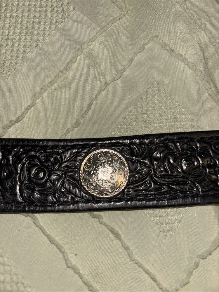Custom Black Leather Belt Corrections Law Enforcement Size 48