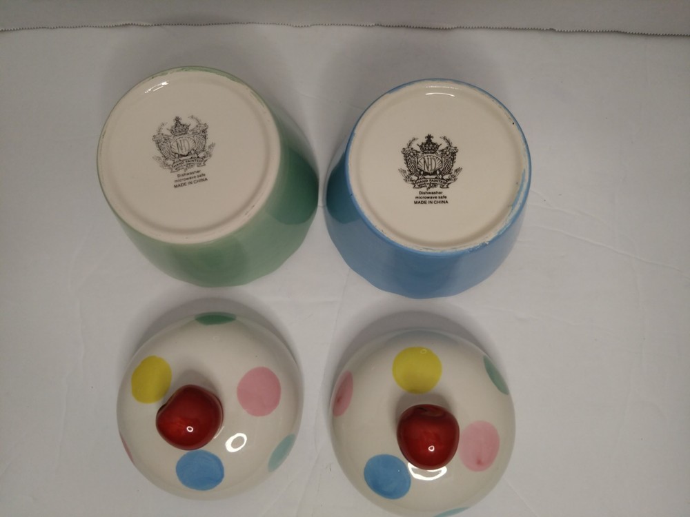 Polka Dot Cherry Topped Cupcake Decorative ND Ceramic Trinket Boxes