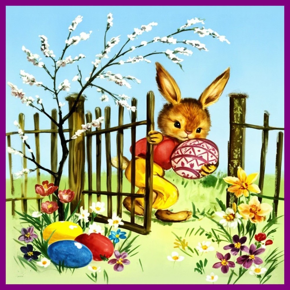 30 Custom Easter Bunny Art Personalized Address Labels