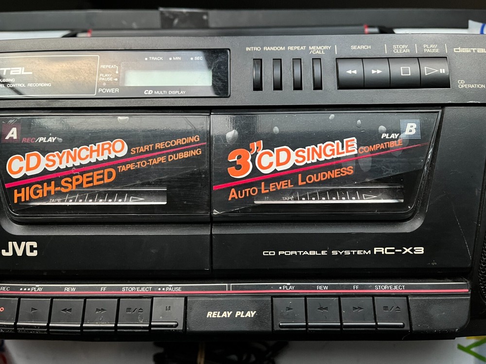 JVC RC-X3 CD Portable System 1988 Read Description
