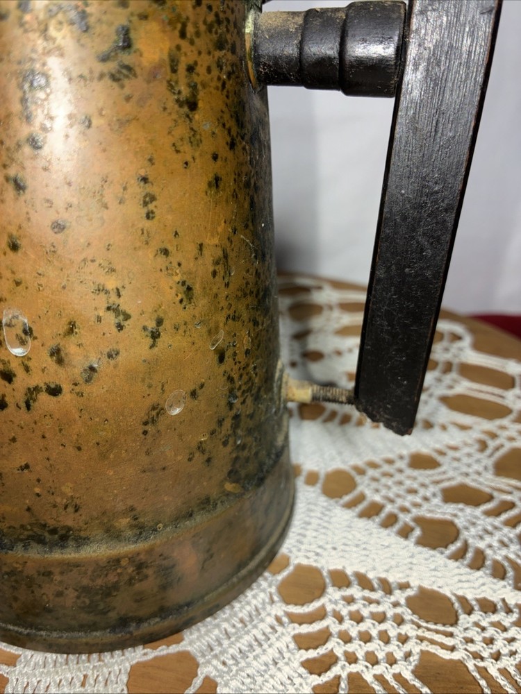Vintage small percolator copper coffee pot READ Missing piece handle
