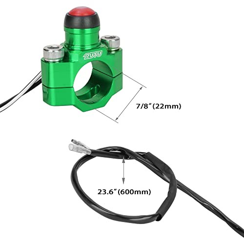 CNC Universal Motorcycle Engine Stop Start Kill Switch Button with Green
