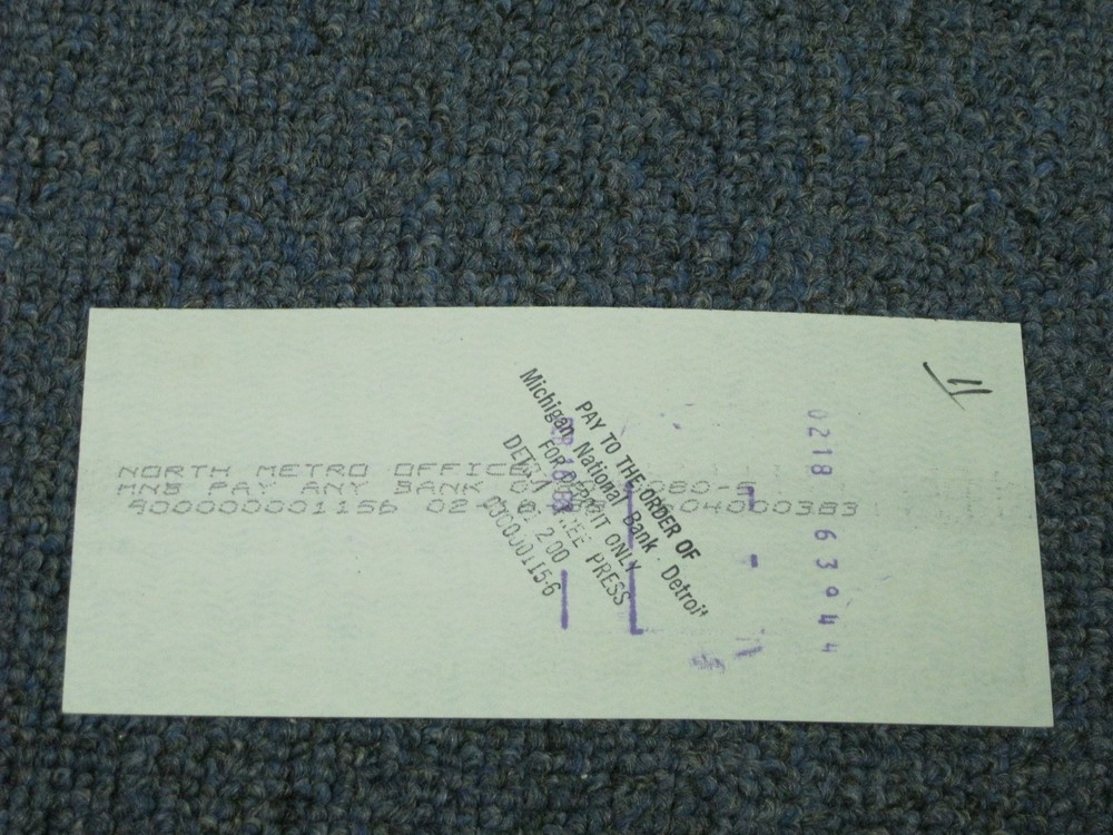 Rick Ferrell Signed Autographed Cancelled Check