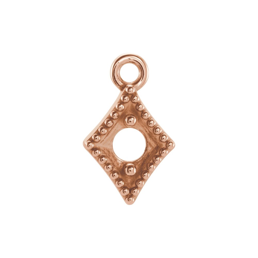 14K Gold & Silver Round Accented Dangle