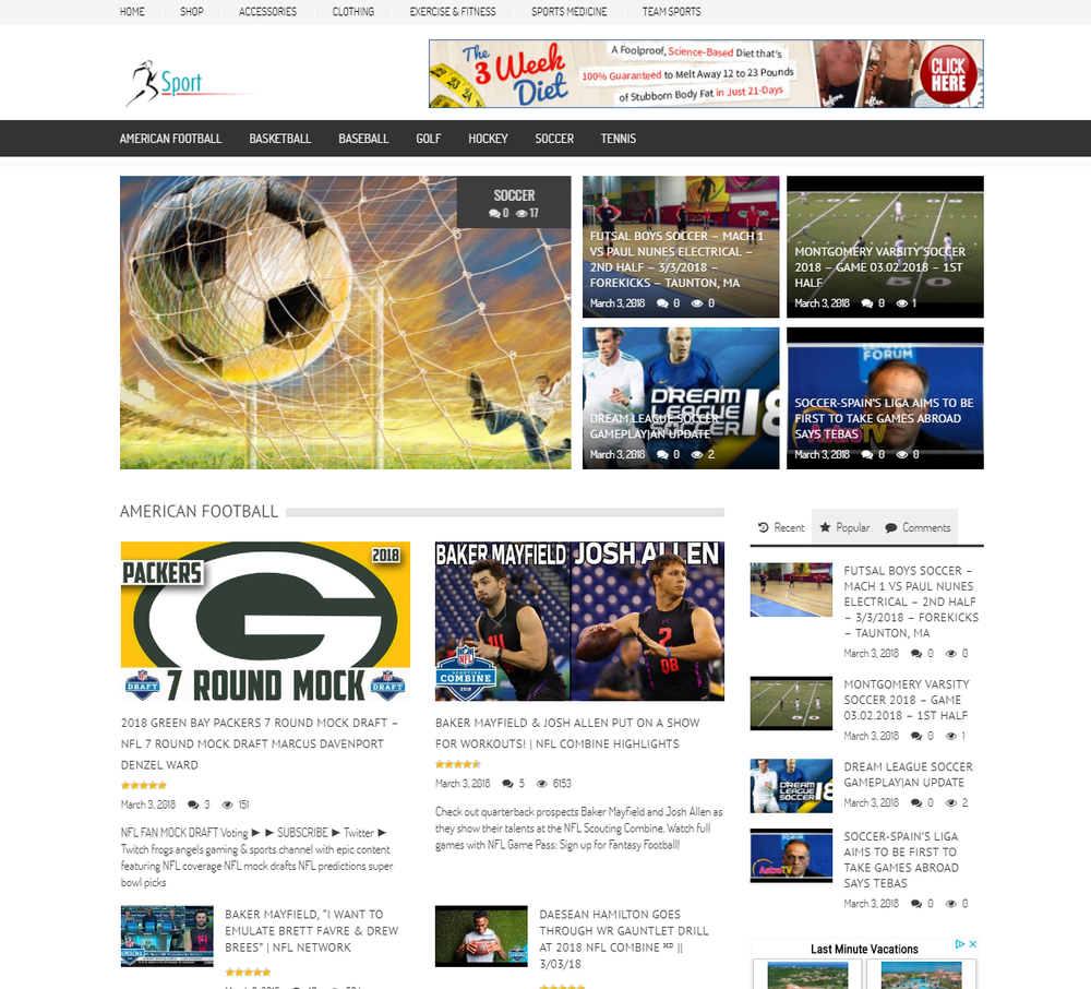 🥇 Established Sports News Website Script - Wordpress, Autopilot, Google Adsense