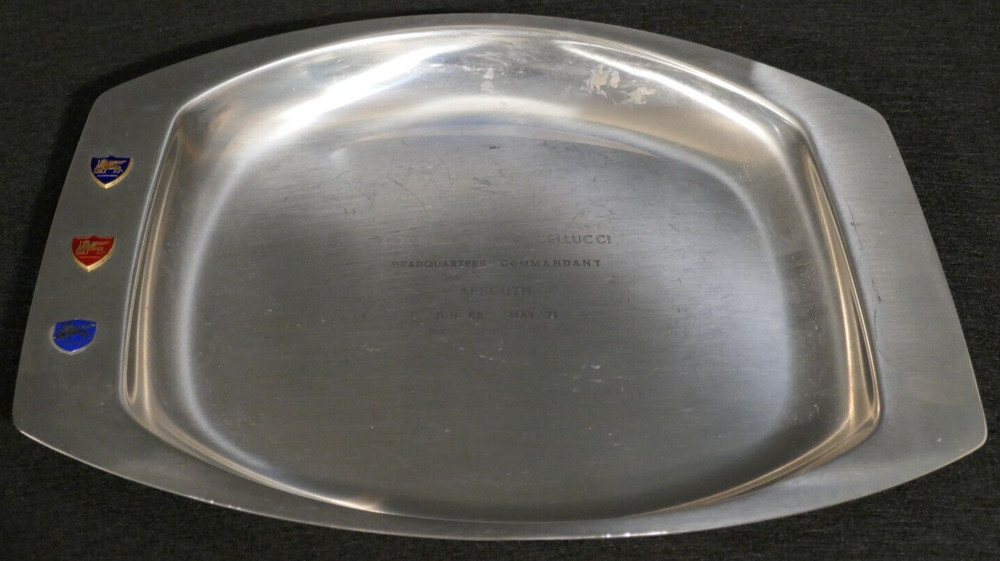 AFSOUTH Commandant Colonel Loretto Cellucci Jun 68 - May 71 Tray Platter, Scarce