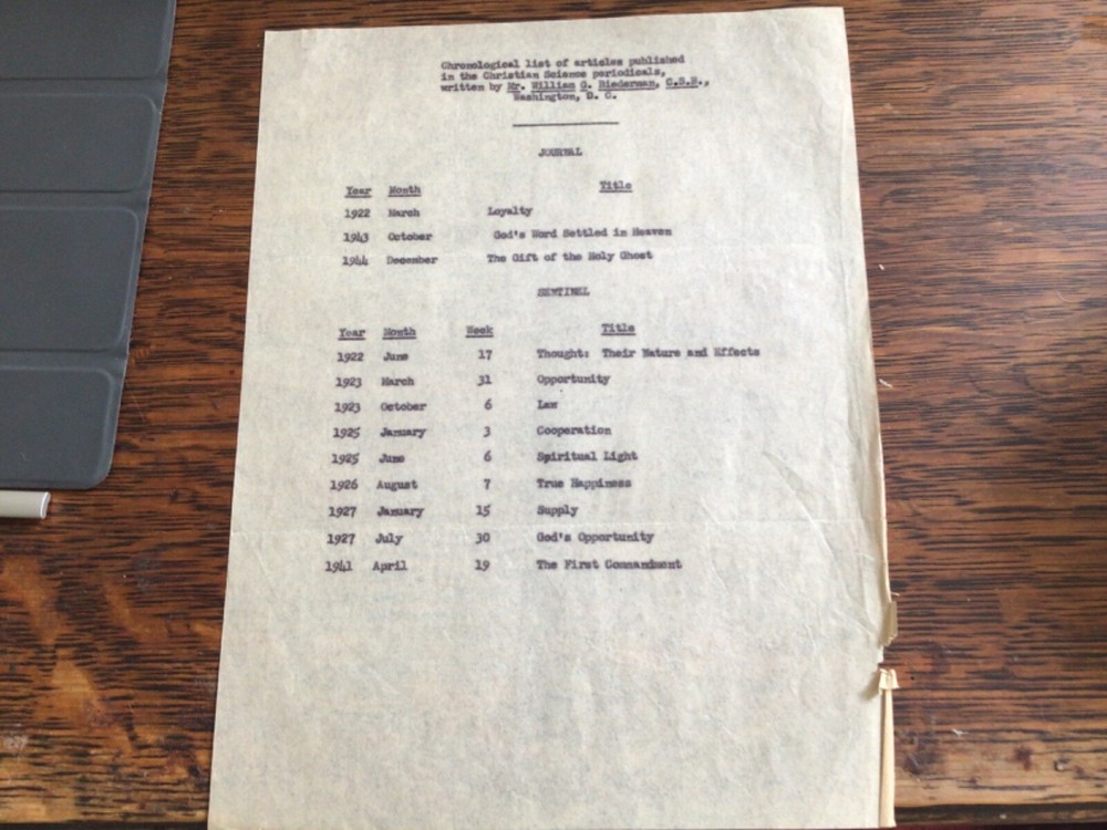 Christian Science Original Manuscript William Biederman The Second Commandment