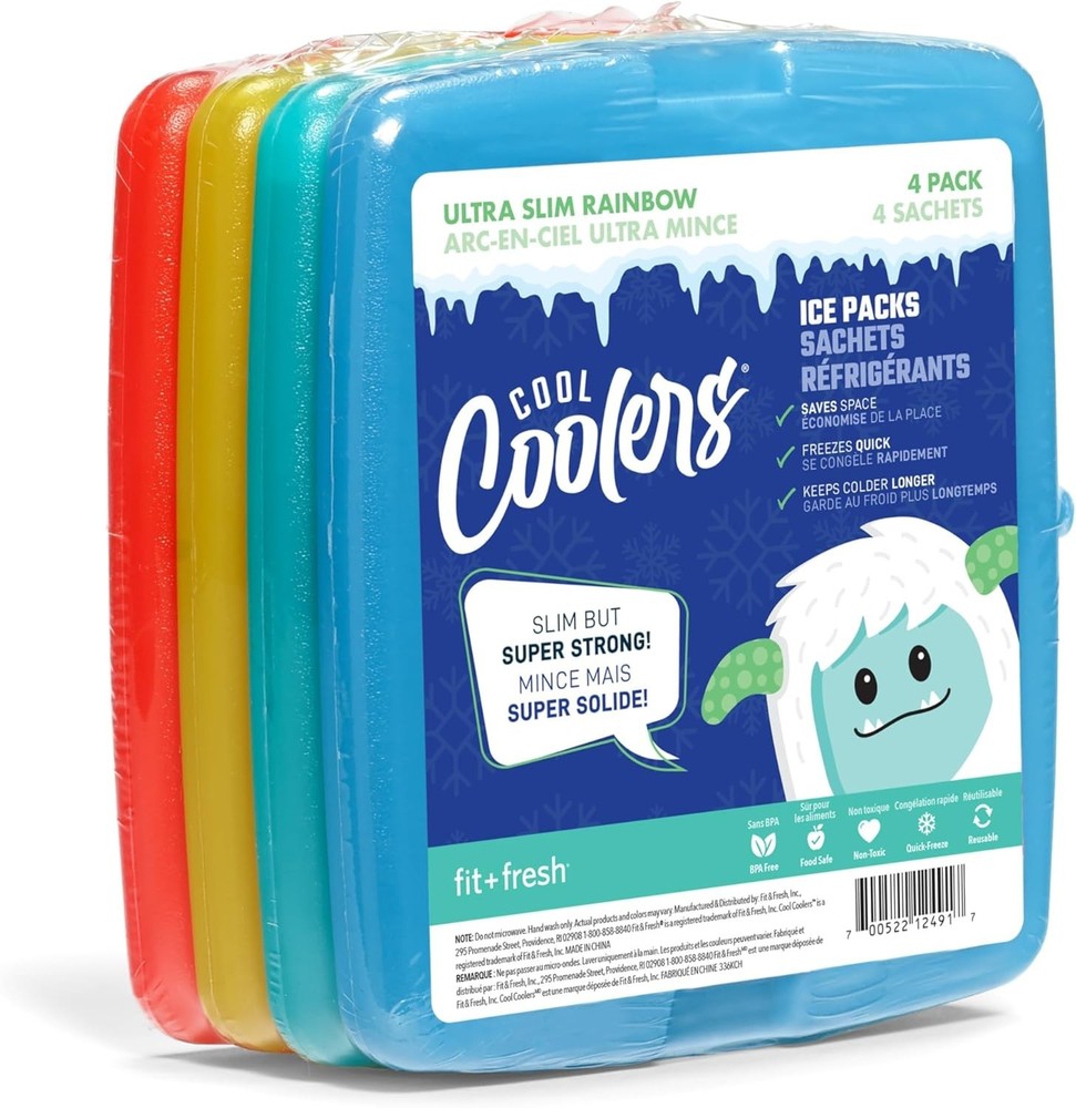 Cool Coolers 4-Pack Slim Reusable Ice Packs