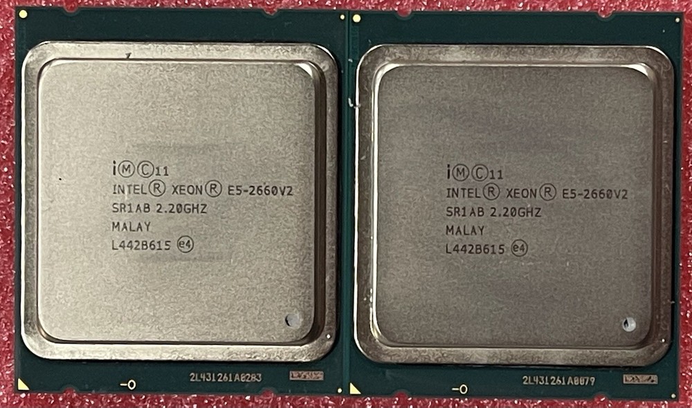 Matched Pair of Intel Xeon E5-2660 v2 2.20GHz 10 Core SR1AB 25MB 95W Processor