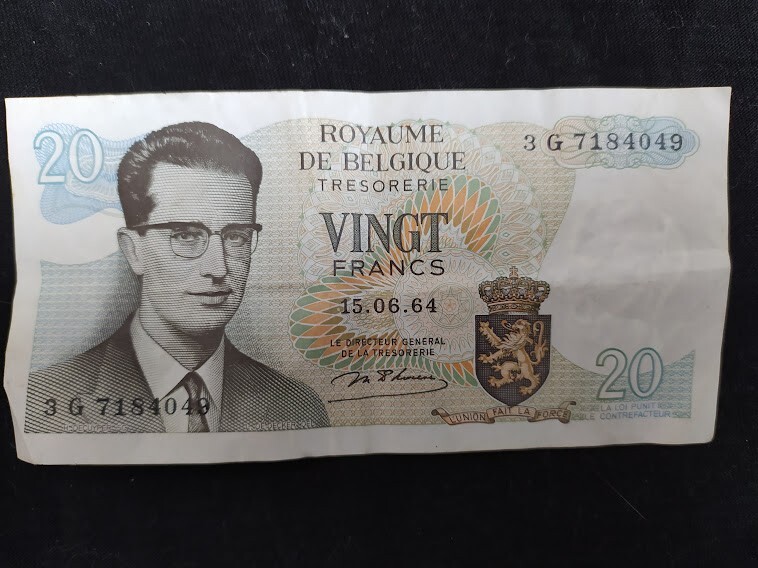 20 francs banknote Belgium 1964
