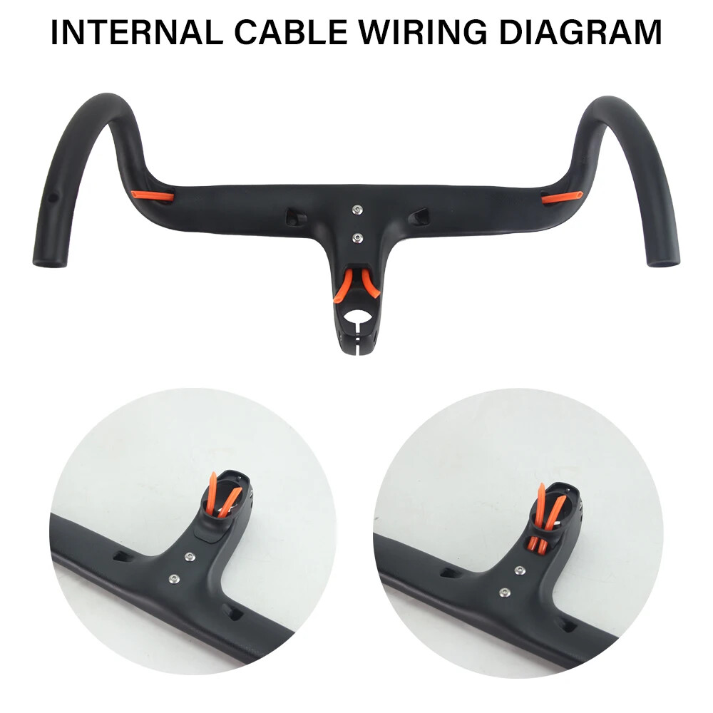Road Bicycle Integrated Handlebar Carbon Handlebars 28.6mm Internal Routing