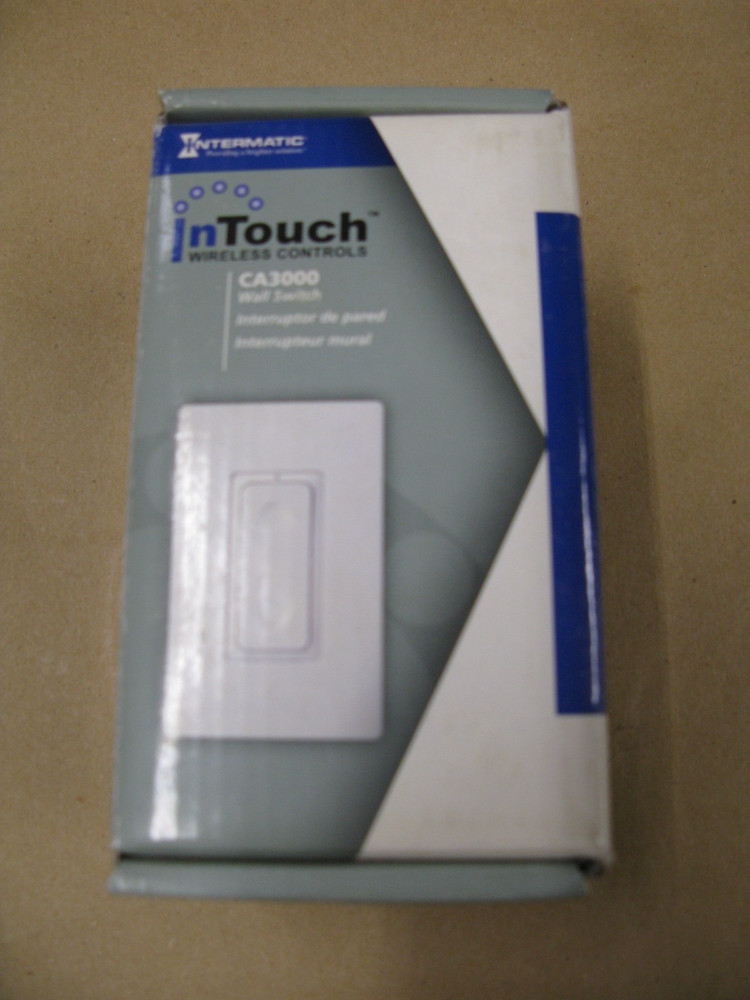 INTERMATIC InTouch CA3000 wall switch, wireless controls, 3 faceplte colors.