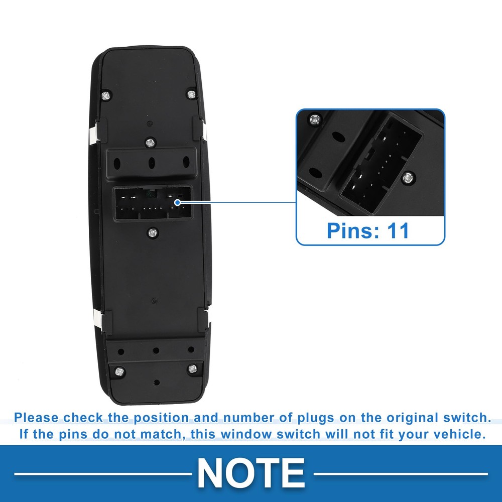 A ABSOPRO Power Window Switch No.68262252AC Front Left Driver Side Black