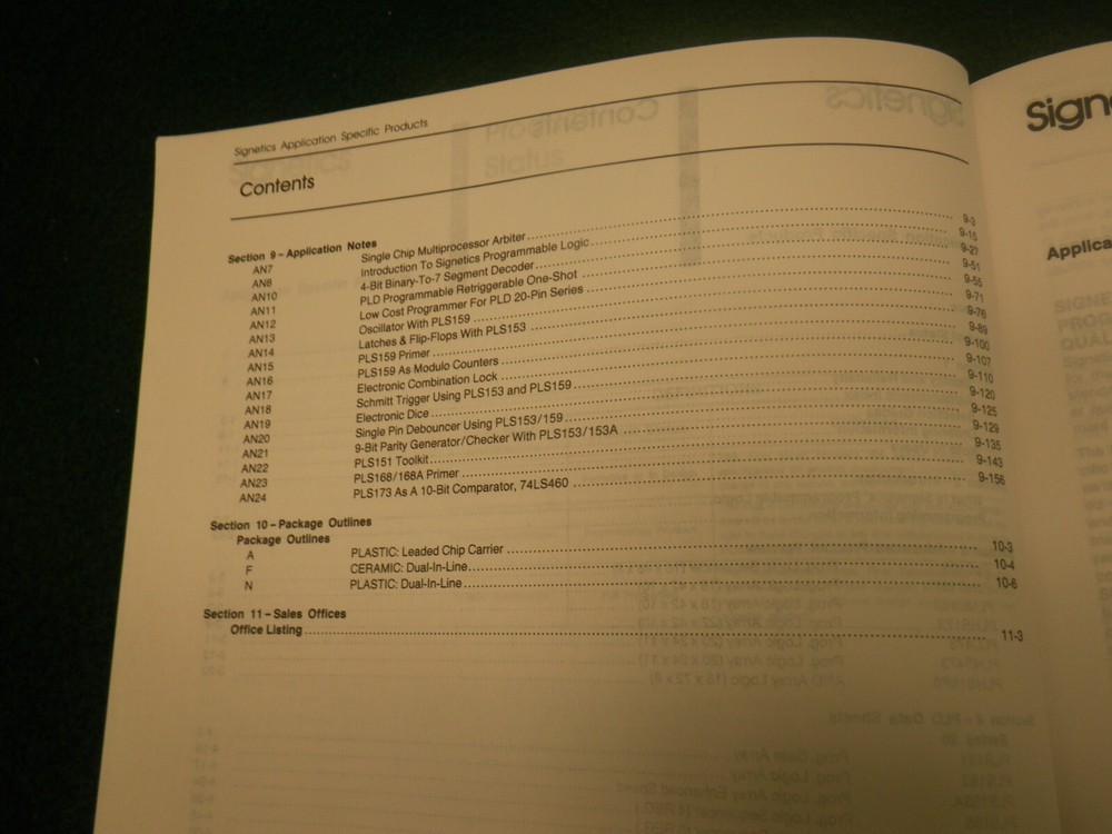 Vintage Signetics Programmable Logic Data Manual 1986 Catalog/Manual
