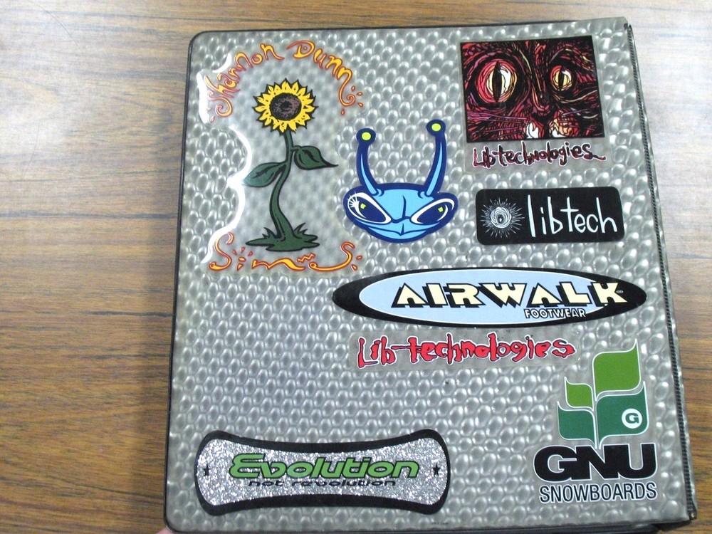 Snowboard Decals 3-Ring Binder Notebook K & M Company