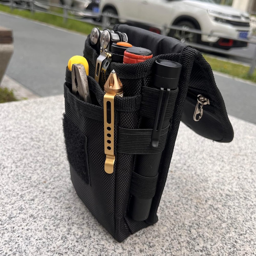 Belt Tool Pouch Holster, Multitool Organizer for EDC Gears black