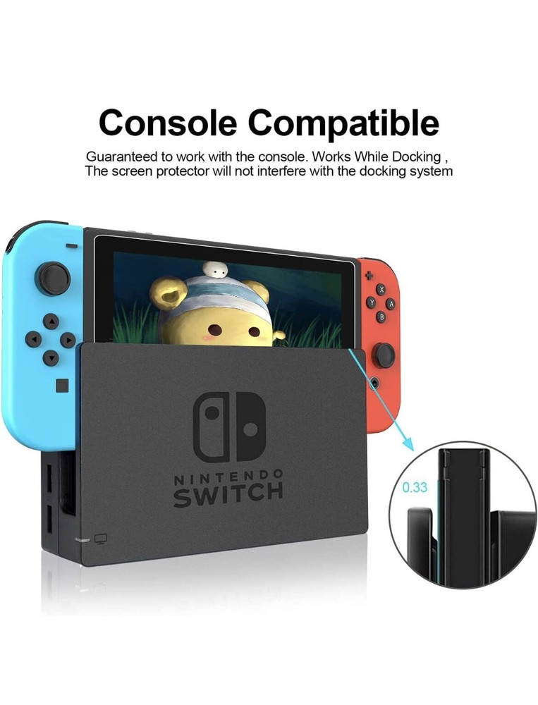 Tempered Glass Screen Protector Compatible with Nintendo switch 3 Pack