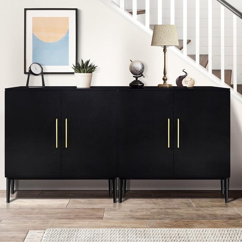 Durable MDF Sideboard Storage Cabinet Buffet Console Table W/ Metal Hinges New
