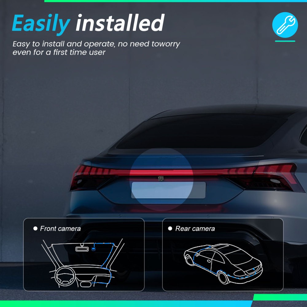 360 Degree View 4 Channel Dash Cam Front and Rear Inside Left Right, Dash Camera