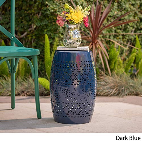 CHRISTOPHER KNIGHT HOME RUBY OUTDOOR 12" IRON SIDE TABLE, DARK - Scratch & Dent