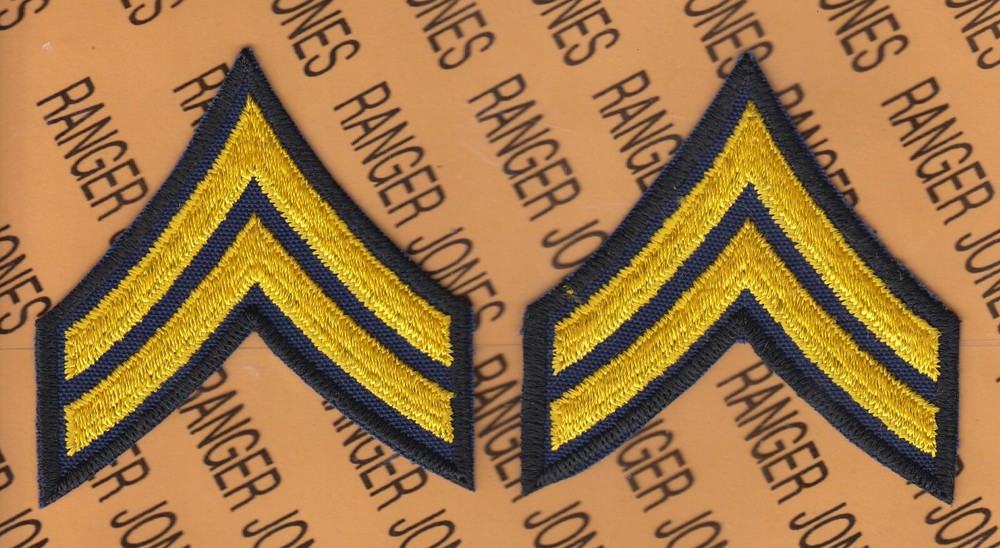 E-4 CPL CORPORAL 3.75" patch set full sized NOS RANK c/e D