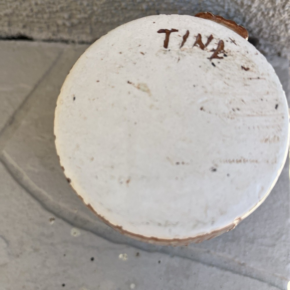 Studio Pottery Mug Cup Black Drip Glaze Green Inside Cup