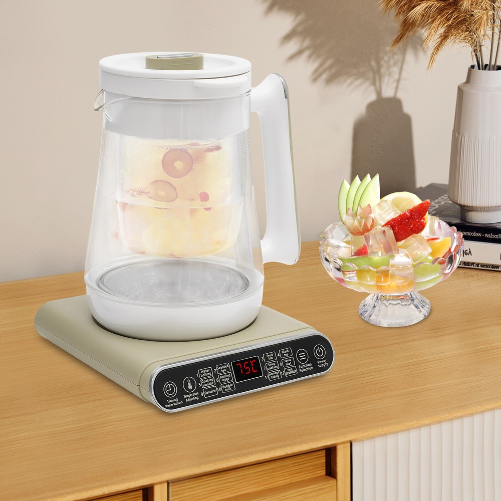 1.8L Electric Tea Kettle Hot Water Boiler Pot with Filter + Heating Base 110V