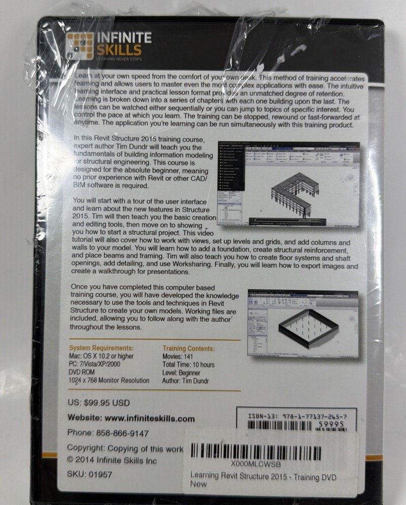 Infinite Skills DVD - Learning Revit Structure 2015 - New