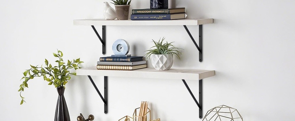 Matte Black Metal Shelf Angle Brackets - 16 Pack