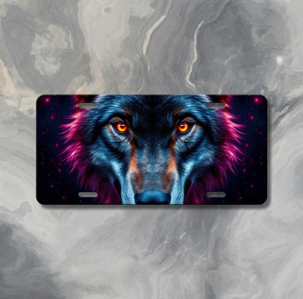 Powerful Wolf License Plate Custom Front Bumper Plate Holiday Gift
