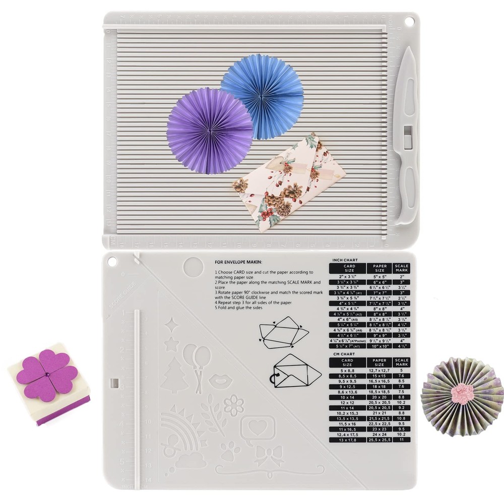 6.4"x 8.5" Mini Score Board Multi-Purpose Scoring Board Envelope Maker with B...
