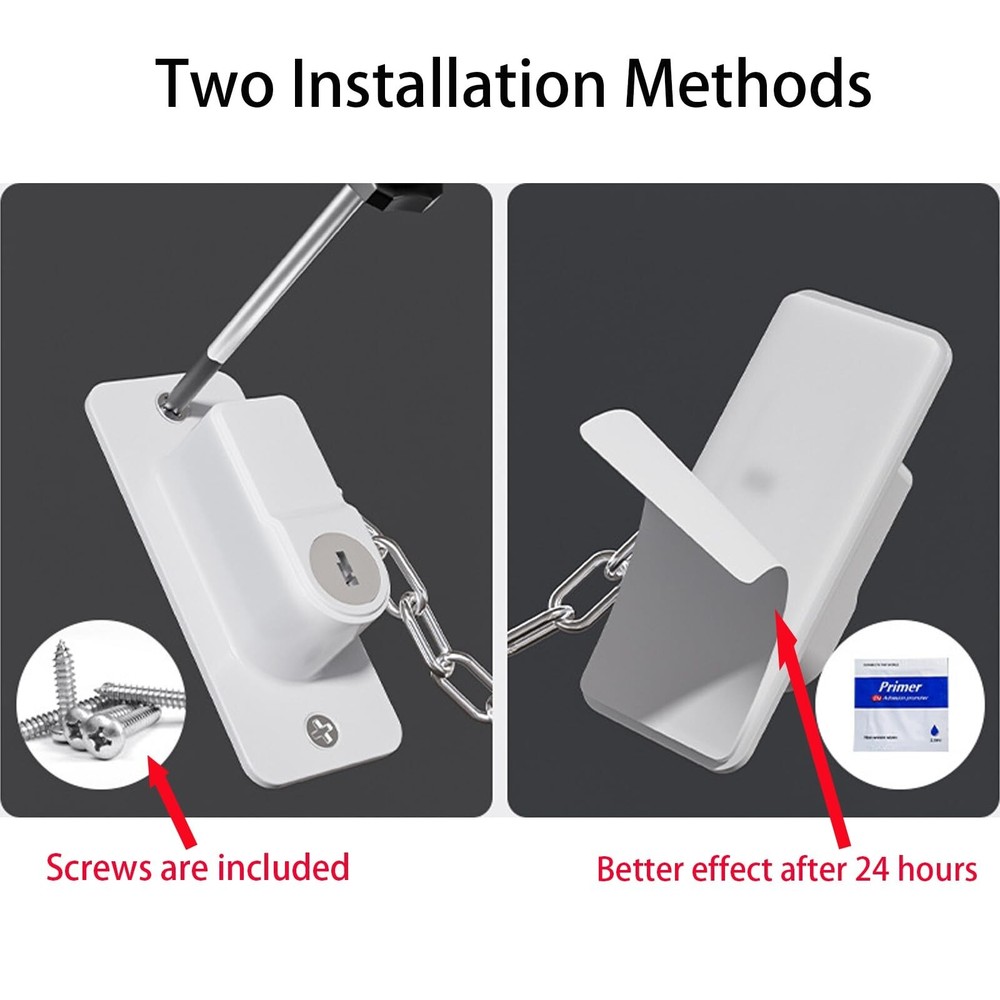 CMINGJ （2 Pack）Child Safety Locks, Adjustable Refrigerator Lock wi