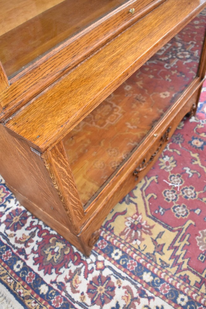 Antique 3 Stack Step Back Tiger Stripe Oak Barrister Lawyer's Bookcase