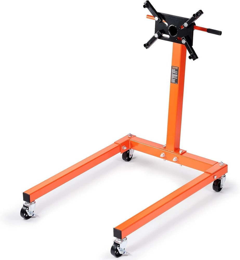 Versatile Engine Stand with Adjustable Arms and Quality Cast Iron Construction