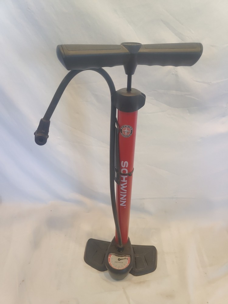 Schwinn red bicycle floor pump