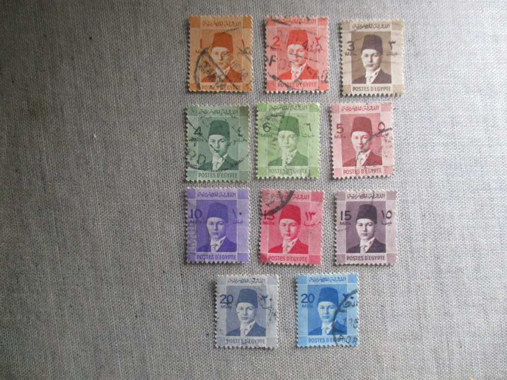Egypt, Scott# 206-216, used