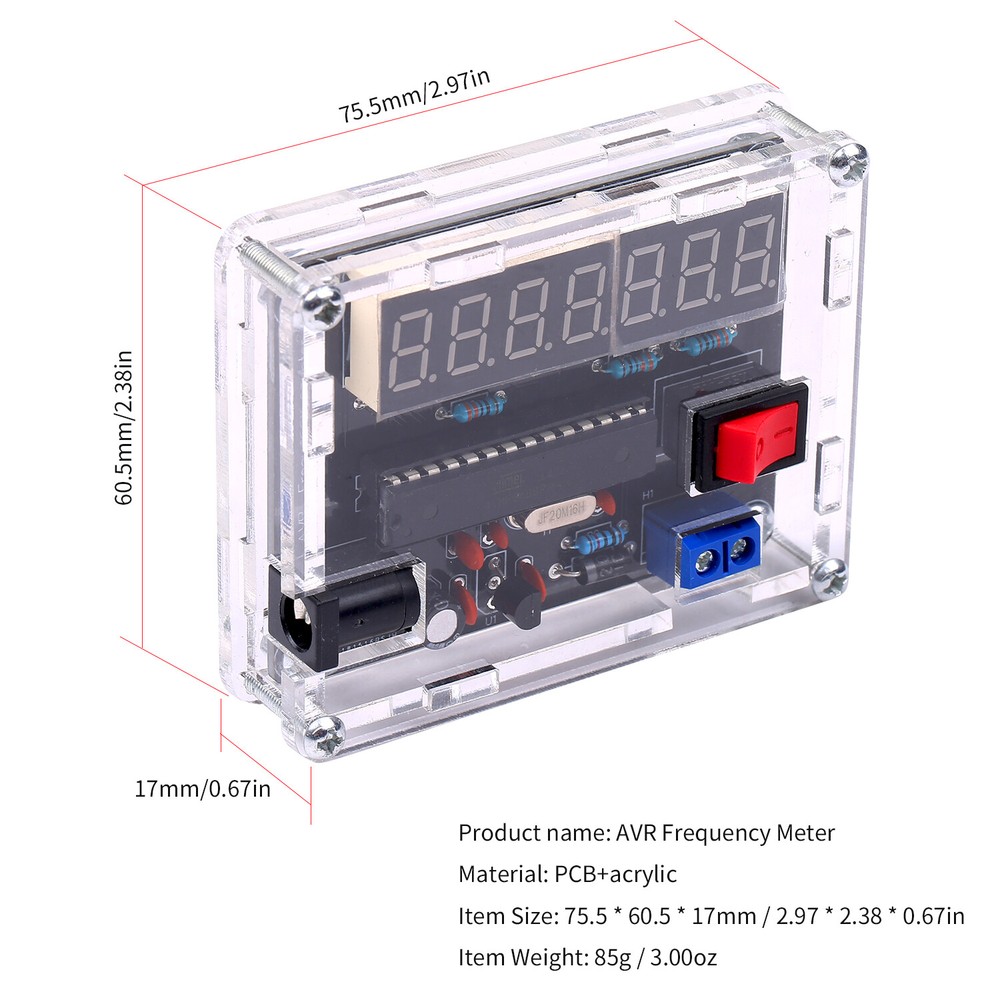 10MHz Frequency Meter DIY Kit Frequency Counter AVR Frequency with Shell O4G8