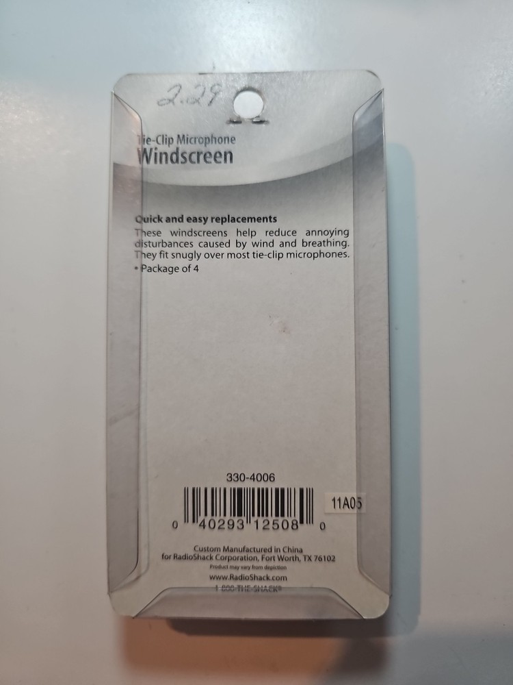 Windscreen for Tie-Clip Microphone (4-Pack)