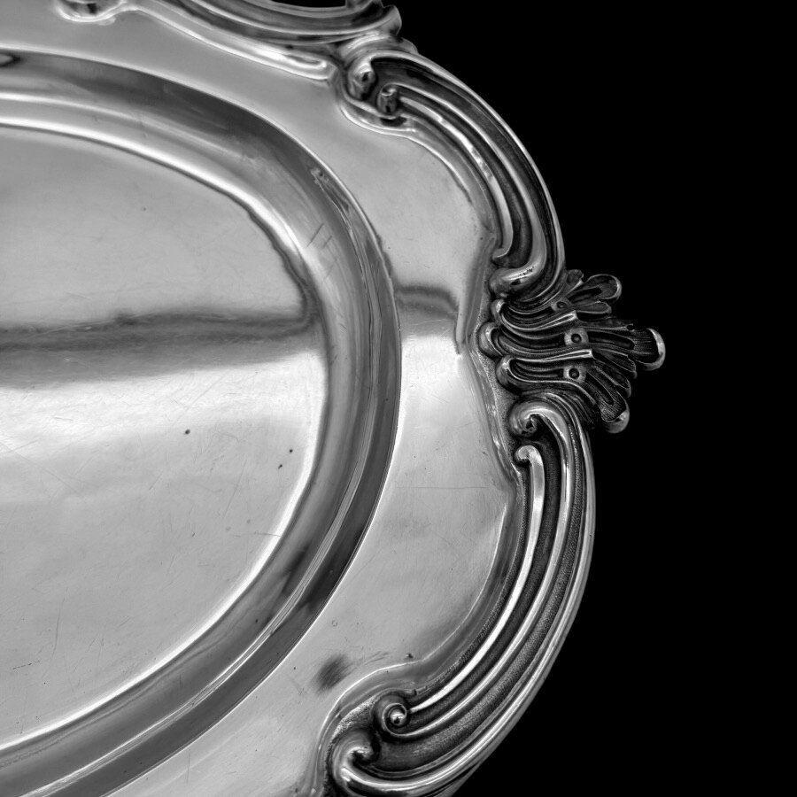 Victorian Silver Large Serving Dish London 1839 Benjamin Smith