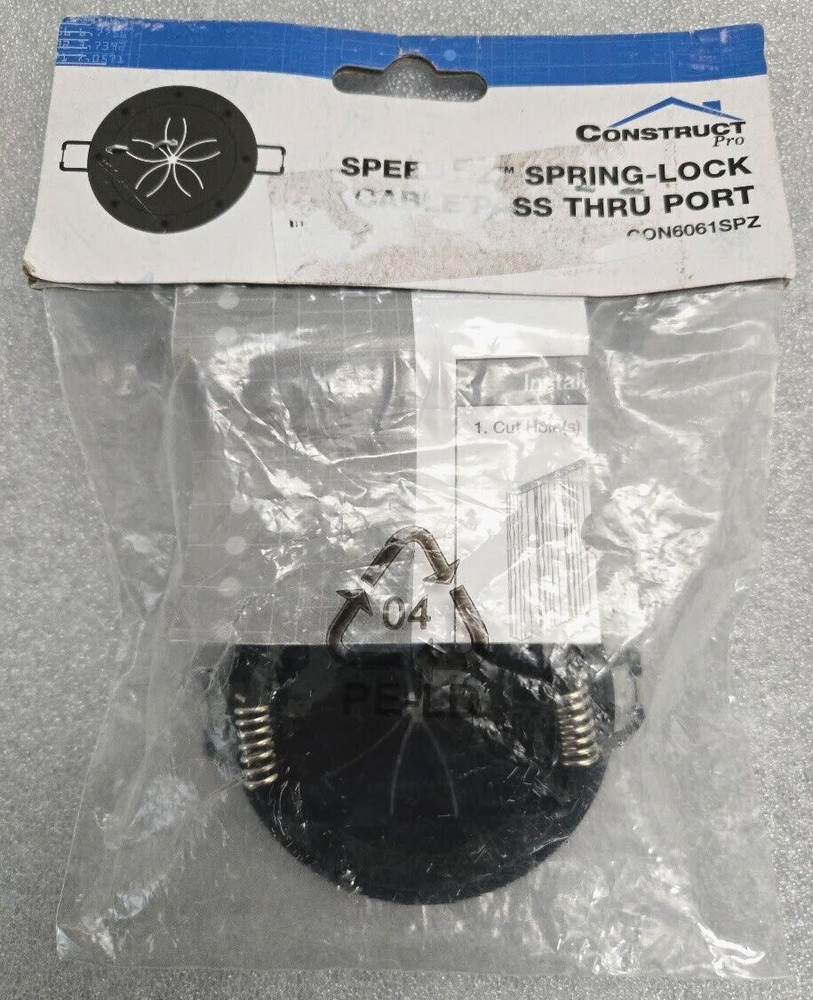 Construct Pro Speedy'Z Spring-Lock Cable Pass-Through Port #CON6061SPZ Black