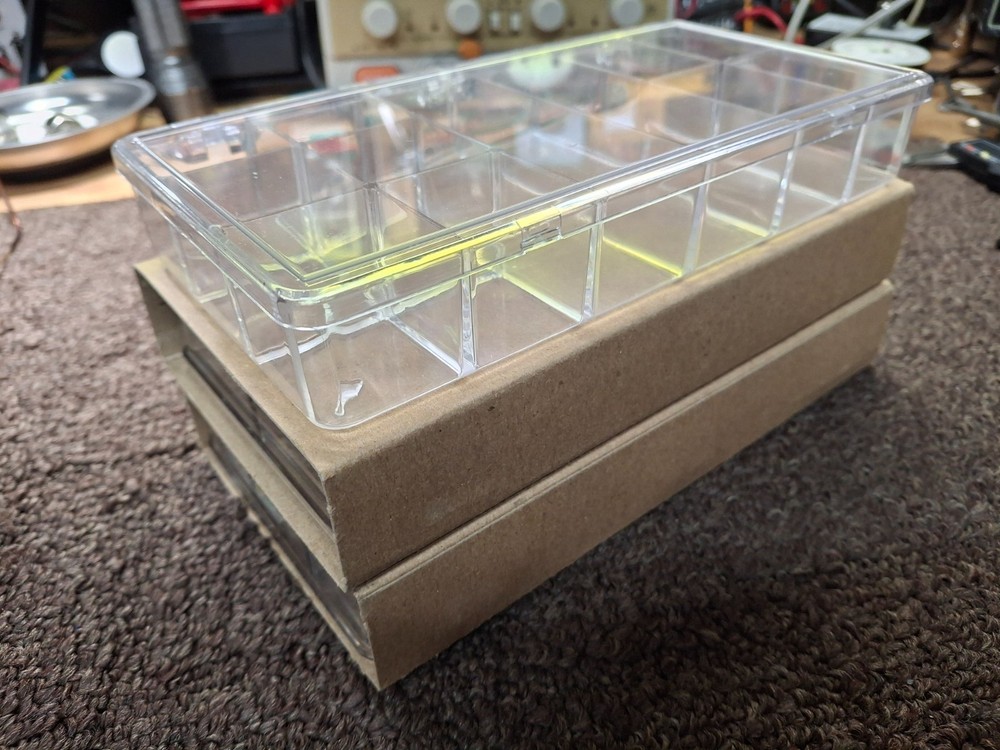 14 Compartment Clear Plastic Storage Box Parts Organizer 8.25" x 4.25" x 1.25"